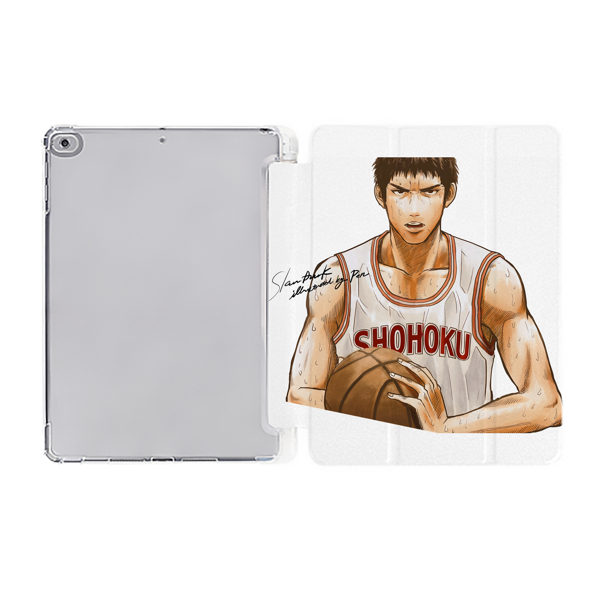 （画像用） SLAM DUNK／スラムダンク IPad ケース ペン収納付き 三つ折りスタンド PUレザー×シリコン 対応機種9.5/10.5/10.9インチ